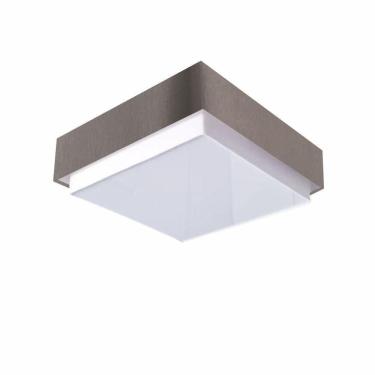 Imagem de Plafon Quadrado Vivare Md-3090 Cúpula Em Tecido 45x45cm - Bivolt Cinza-escuro 110v/220v