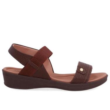 Imagem de Sandalia usaflex couro tira ref ud04004 feminino, 37, Marrom escuro