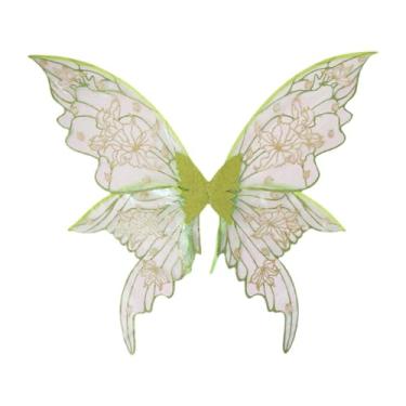 Imagem de YIJU Asa de fada para adultos, dramatização, cosplay, brilhante para carnaval, adereços fotográficos, feriado, Verde