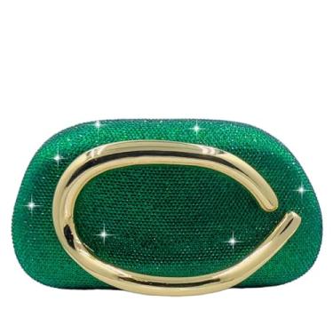 Imagem de Boutique De FGG Mini bolsa clutch de strass para mulheres, formal, bolsas noturnas, bolsas de mão de cristal brilhante, bolsas de casamento, Verde, Mini