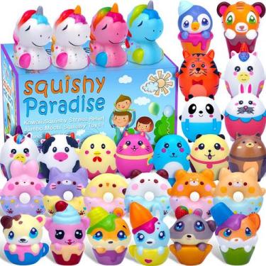 Imagem de Squishy Toys POKONBOY, pacote com 30 animais kawaii com chaveiro