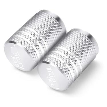 Imagem de Tampas herméticas de válvula de pneu de roda CNC para motocicleta compatíveis com Y&AMAHA TRICITY 300/125 2014-2021 (prata 1 par)