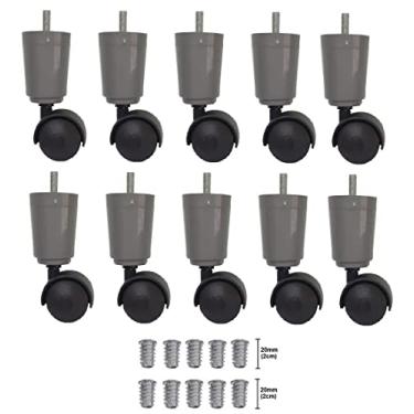 Imagem de Pé Cama Box Cinza Rodízio + Bucha Americana (10)