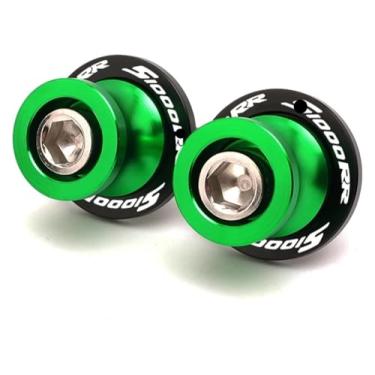 Imagem de BYYINGSUS Acessórios de motocicleta 8 mm parafuso de suporte de braço oscilante bobinas deslizantes compatíveis com S1000R S1000RR 2009-2022 2023(S1000rr Green)