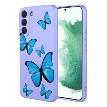 Imagem de KOARWVC Capa de celular para Galaxy S22, capa para Samsung S22 SM-S908U, linda estampa de borboleta, capa protetora de TPU macio para Samsung Galaxy S22 borboleta roxa