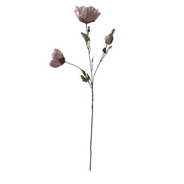 Imagem de Haste Artificial Papoula - Corn Poppy (Conjunto 3 peças), Rosa empoeirado, Seda Macia, H70 cm | Everlasting Flowers - HAUS Decor & Aromas.