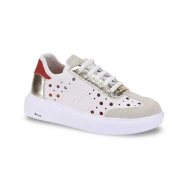 Imagem de Tênis Infantil Menina Bibi Glam Branco e Dourado
