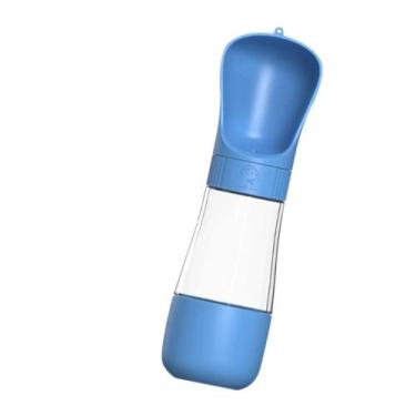 Imagem de Garrafa bebedouro e comedouro pet dupla água e ração - Asian, Azul