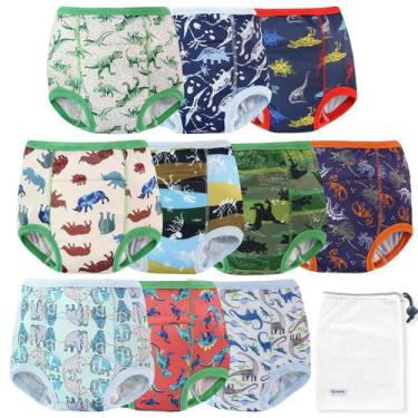 Imagem de Roupa íntima EZ Moms Boys 5T Potty Training, pacote com 10 dinossauros