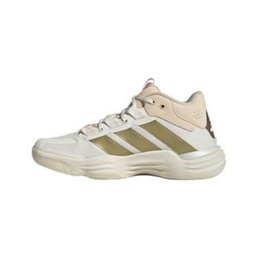 Imagem de adidas Tênis feminino Ftwwht/Broyal/Tmsoor Courtstabil W FTWR branco/azul royal brilhante/Team Solar Orange 36 EUA, Branco esbranquiçado/dourado metálico/areia cristalina, 6 Wide