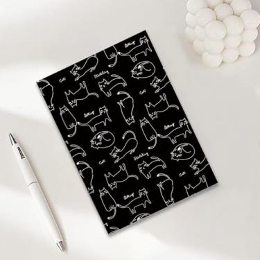 Imagem de Cadernos de gato peculiares para trabalho, caderno de composição pautado A5, cadernos pautados na faculdade, blocos de notas, agenda de viagem para escrever anotações, presentes para amantes de gatos