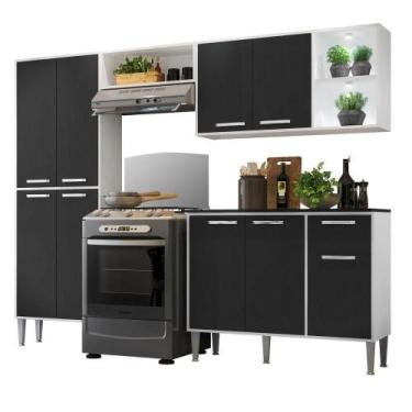 Imagem de Cozinha Compacta C/ 2 Leds 4 Pçs Xangai Multimóveis V3414 - MULTIMOVEI
