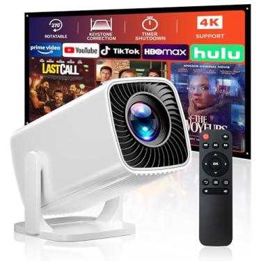 Imagem de Mini projetor, projetor portátil com suporte 4K, projetor externo Full HD 1080p, projetor de filme de rotação de 270°, tela máxima de 508 cm, compatível com smartphone, TV Stick, laptop, PS4, HDMI