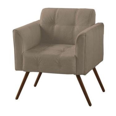 Imagem de Poltrona Decorativa Bia Couro Bege 66