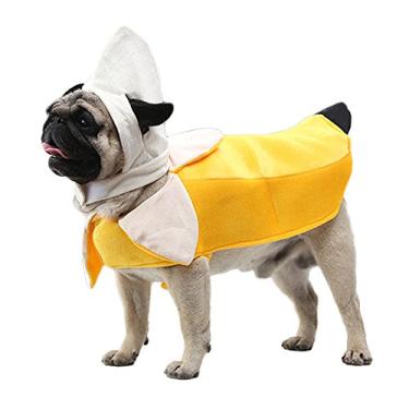 Imagem de Coppthinktu Fantasia De Cachorro Banana - Macacão Cosplay Engraçado E Fofo, Vestido Da Moda Para Filhotes Cães Grandes, Eventos Especiais, Adereços Fotos Acessórios