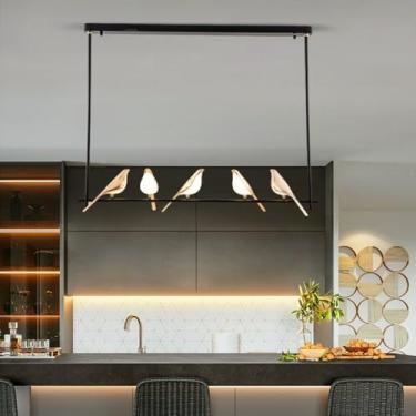 Imagem de Luminária Pendente Nórdica com Pássaros, Moderna e Retrô, LED, Design Criativo, Decoração para Sala de Estar, Sala de Jantar e Quarto (5 Pássaros (1 peça))
