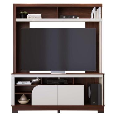 Imagem de Estante Home Theater Belaya Nogueira Real-off White Matte Para Tv Até 65? - Colibri Nogueira Real-off White Matte