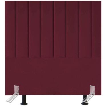 Imagem de Cabeceira Estofada Cama Solteiro 100 Cm Esther Suede E Frame bordô