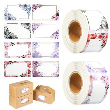 Imagem de 500 etiquetas para frascos de 5 cm x 3 cm vintage floral adesivos de etiqueta 8 diferentes designs de grinalda retrô flores enlatadas etiquetas de garrafa com nome adesivos à prova d'água para cozinha