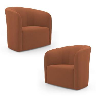 Imagem de Kit 02 Poltronas Decorativas Abby Veludo Terracota - Abmaza