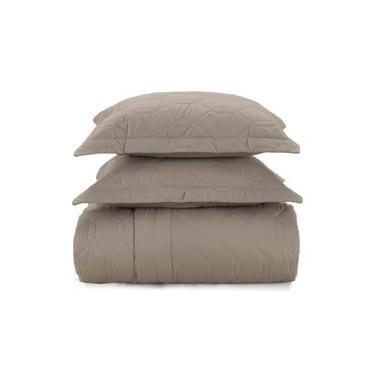 Imagem de Colcha Queen com 2 Porta Travesseiros Karsten Liss Marrom