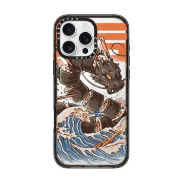 Imagem de CASETiFY Capa Impact para iPhone 16 Pro Max [proteção contra quedas de grau militar de 2,5 m 4X/compatível com Magsafe] - Great Sushi Dragon - Preto transparente