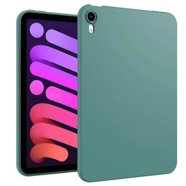Imagem de ULXITEYU Capa para iPad mini 7 (A17 Pro, 7ª geração) 2024/iPad mini 6 (6ª geração) 8,3 polegadas, fina e leve, macia, à prova de choque, fina para tablet, verde militar