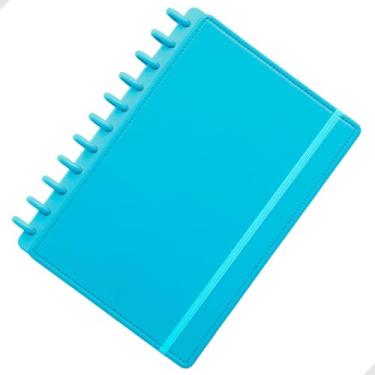 Imagem de Caderno Inteligente 11 Discos, Papelaria Fofa Divertida Criativa, Reutilizável para Estudos, Escola, Organização e Anotações, Material Escolar Criativo Volta as Aulas (Azul)