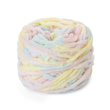 Imagem de Fio grosso de chenille de pelúcia 100 g (49,2 m) - fio de veludo fofo crochê para cobertor de tricô e crochê - fios de bebê para crochê macio - fios amigurumi (macaron)