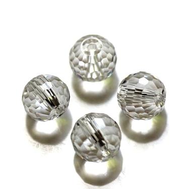 Imagem de SPRITEWELRY Contas de cristal austríaco de grau AAA de 10 mm, 50 peças, contas de cristal redondas, contas de vidro facetadas, contas soltas brilhantes para sinos de vento, apanhador de sol, joias