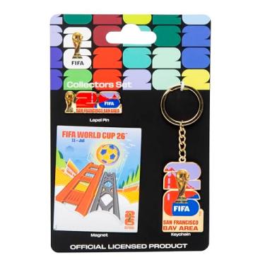 Imagem de HONAV Conjunto de colecionador da cidade anfitriã da Copa do Mundo da FIFA de São Francisco – Equipamento oficial da Copa do Mundo da FIFA – Inclui alfinete de lapela, chaveiro e ímã – Ótimo para fãs