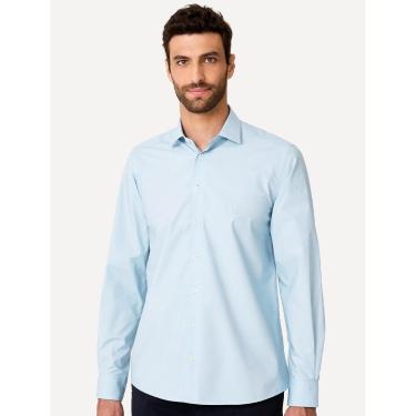 Imagem de Camisa Dudalina Masculina Slim Tricoline Lisa Azul-Masculino