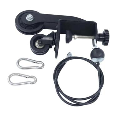 Imagem de Generic Equipamento de treinamento com polia para queda de braço, faça você mesmo, para adultos, academia em casa, exercitador de pulso, máquina de polia, Preto