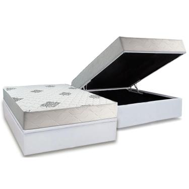 Imagem de Cama Box Baú Casal + Colchão Ortopédico Inovaflex Comfort Premium