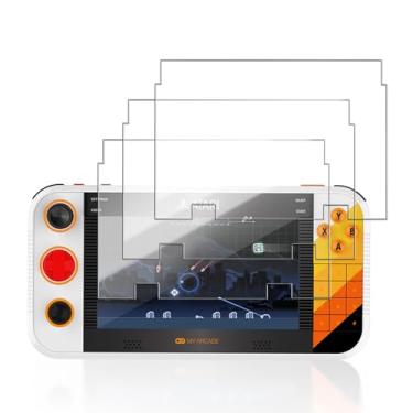 Imagem de YAJOJO Pacote com 3 protetores de tela para console portátil My Arcade Atari Gamestation Go, vidro temperado de dureza 9H para My Arcade Atari Gamestation Go, antiarranhões, clareza HD, sem bolhas