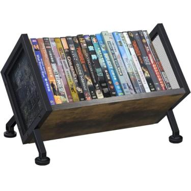 Imagem de Salajory Rack de DVD – Rack de armazenamento de DVD com base de pé - 40 cm x 28 cm x 28 cm, estojo de armazenamento de DVD para mesa ou armário, organizador de CD pode armazenar até 23 DVDs ou 36CDs