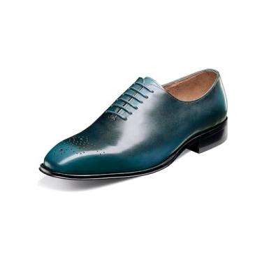 Imagem de Stacy Adams Sapato Oxford masculino Hallquist bico liso com cadarço, Turquesa, 43
