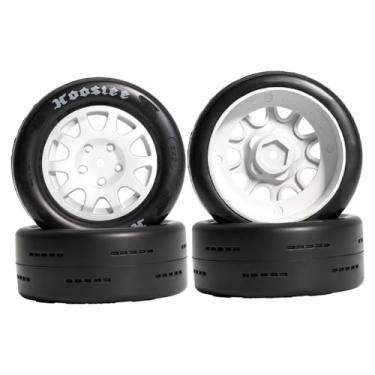 Imagem de menolana Conjunto de 4 rodas e pneus RC profissionais e resistentes para modelismo DIY, peças de reposição acessórios de atualização para carros para 1:8 Drx