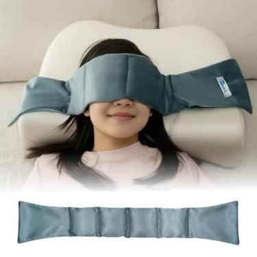 Imagem de Máscara de sono ponderada para olhos secos, máscara de gravidade para ansiedade e viagens, respirável (azul)
