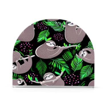 Imagem de Qilmy Porta-guardanapos acrílico preguiças fofas, suporte de lenços de mesa independente, dispensador de papel de coquetel para cozinha, jantar, restaurante, bar, decoração, 1 pacote