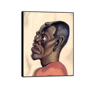 Imagem de Zeichn8u Thomas Hart Benton Paintings Wall Art Negro Head Classic Art Reproduções de Thomas Hart Benton Pôster em tela para sala de estar decoração de parede de casa 50 x 40 cm (20 x 16 polegadas