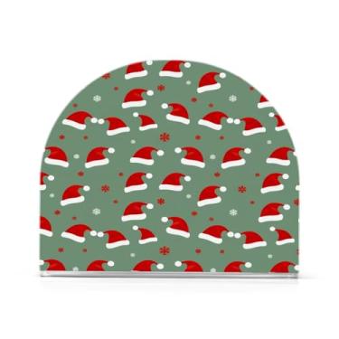 Imagem de JUZIHAI Chapéus de Natal Suporte de guardanapo para mesa, dispensador de guardanapo de acrílico, suporte de lenços independente de mesa para cozinha, jantar, bar, festa, decoração de casa