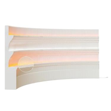 Imagem de Room divider Divisórias de ambiente de papel dobráveis ​​e retráteis, parede de privacidade luminosa flexível, tela de decoração de armazenamento de escritório, 6,5 pés(6x2m/19.6x6.5FT)