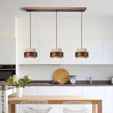 Imagem de Luminária pendente nórdica em pedra natural, estilo wabi-sabi, para teto, lustre em pedra amarela de caverna, estilo vintage de fazenda, com detalhes em travertino, ideal para cabeceira, mes