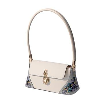 Imagem de Sacola feminina, fecho de pressão dourado, bolsa estruturada e transversal, perfeita para uso diário, trabalho e compras, creme