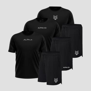 Imagem de Kit 6 Peças Dry 3 Camisetas e 3 Bermudas Alpha Co-Masculino