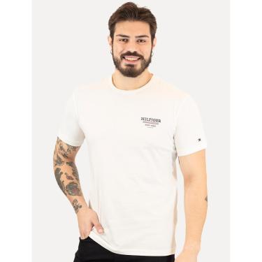 Imagem de Camiseta Tommy Hilfiger Masculina Regular Global Stripe Branca-Masculino