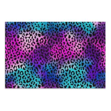 Imagem de Quebra-cabeça para adultos 1000 peças engraçadas roxo azul pele de leopardo animal arte floral exclusivo quebra-cabeça elefante branco presentes de festa, 75 x 40 centímetros