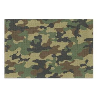 Imagem de Quebra-cabeças de camuflagem militar 500 peças presentes de jogo para adultos, amigos, família, quebra-cabeça divertido, arte de arte, estampa animal, 51 x 37 cm