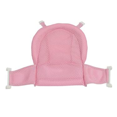 Imagem de TOPINCN Rede de Suporte para Assento de Banho de bebê, Almofada de Malha de Banheira Infantil Antiderrapante Ajustável Com Design de Isolamento Térmico, Tapete de Almofada de Banho para (Rosa)